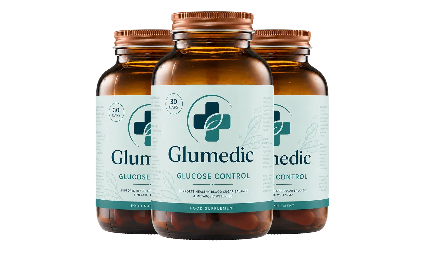 Three Glumedic bottles